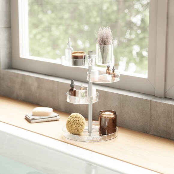 NWT Umbra • Pirouette Clear Rotating Customizable Cosmetic Makeup Tool Organizer - Picture 3 of 8